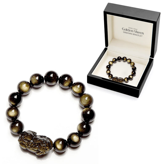 flysmus™ Feng Shui Golden Sheen Obsidian Bracelet